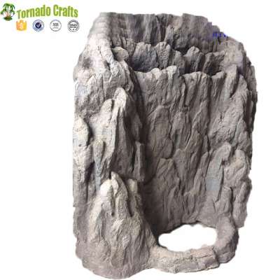 Most durable nearly natural large resin garden fountain design fiberglass rock waterfall